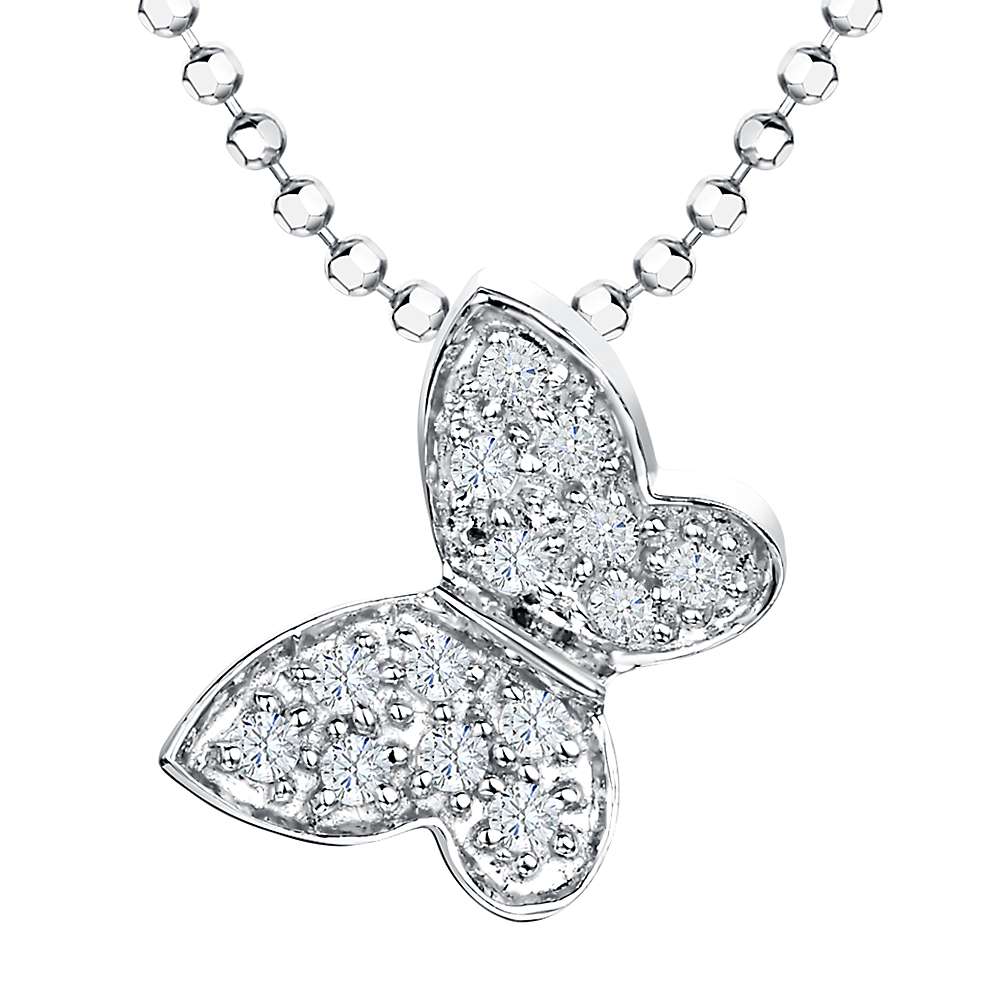 Jools by Jenny Brown Cubic Zirconia Butterfly Pendant Necklace, Silver ...