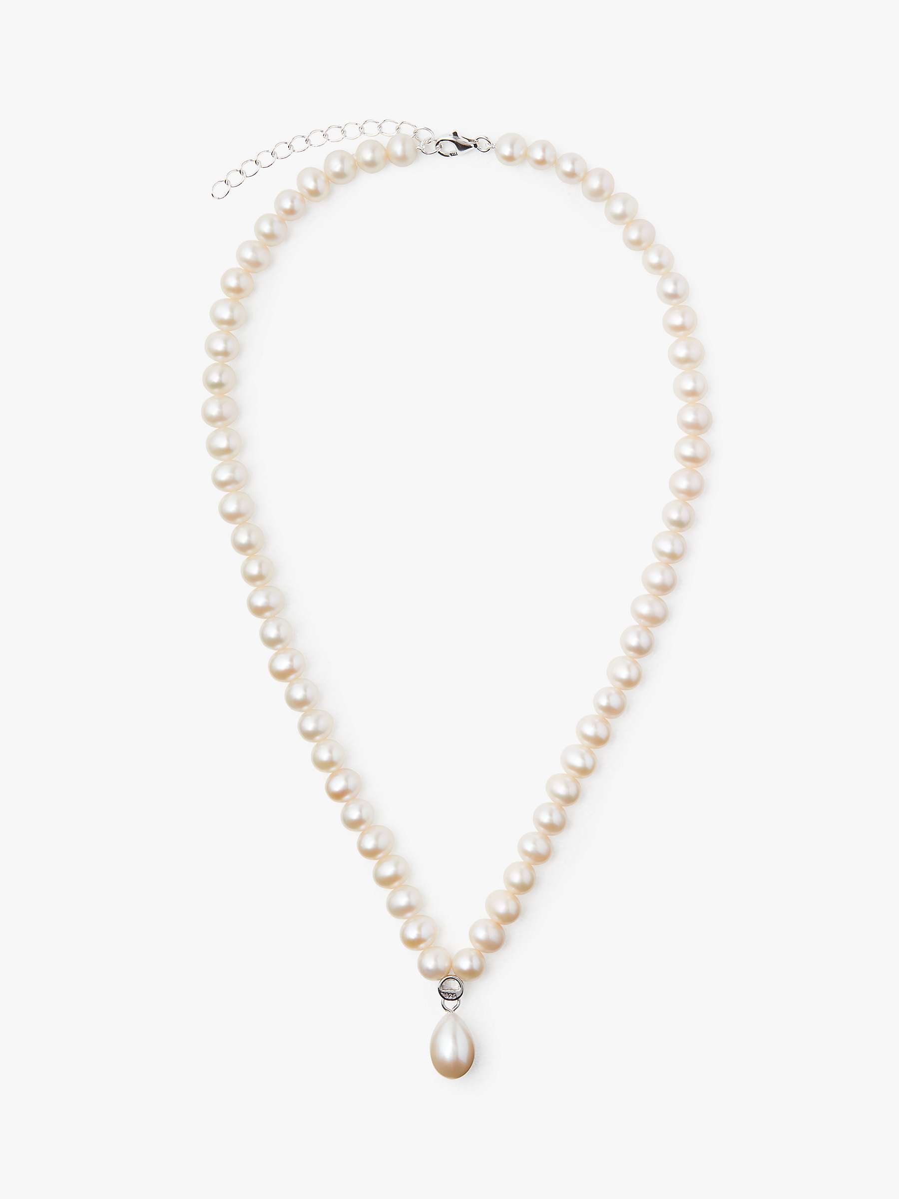 Buy Lido Sterling Silver Freshwater Pearls Cubic Zirconia Pendant Necklace, Cream Online at johnlewis.com