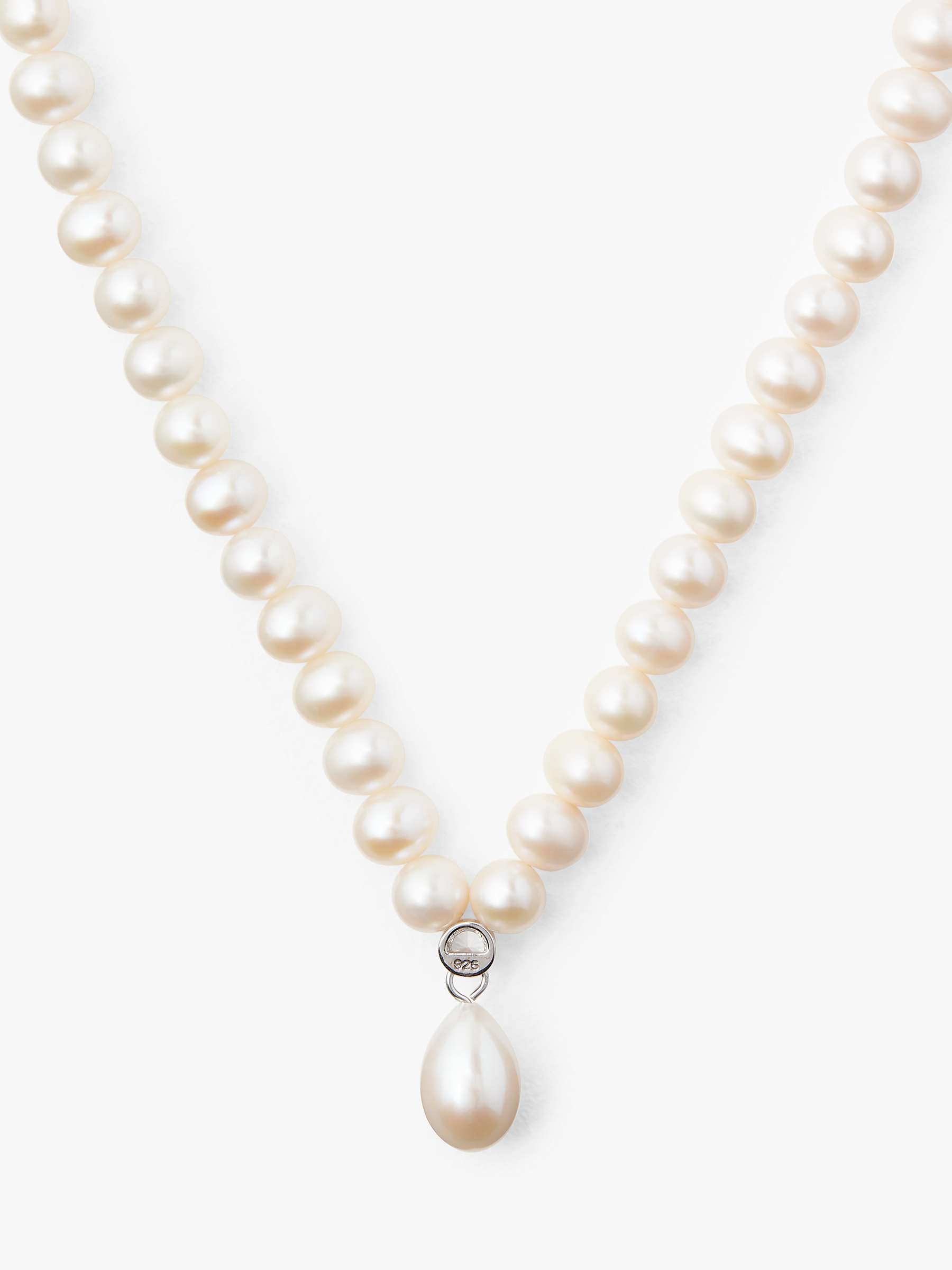 Buy Lido Sterling Silver Freshwater Pearls Cubic Zirconia Pendant Necklace, Cream Online at johnlewis.com