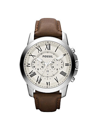 Fossil Men's Grant Chronograph Leather Strap Watch