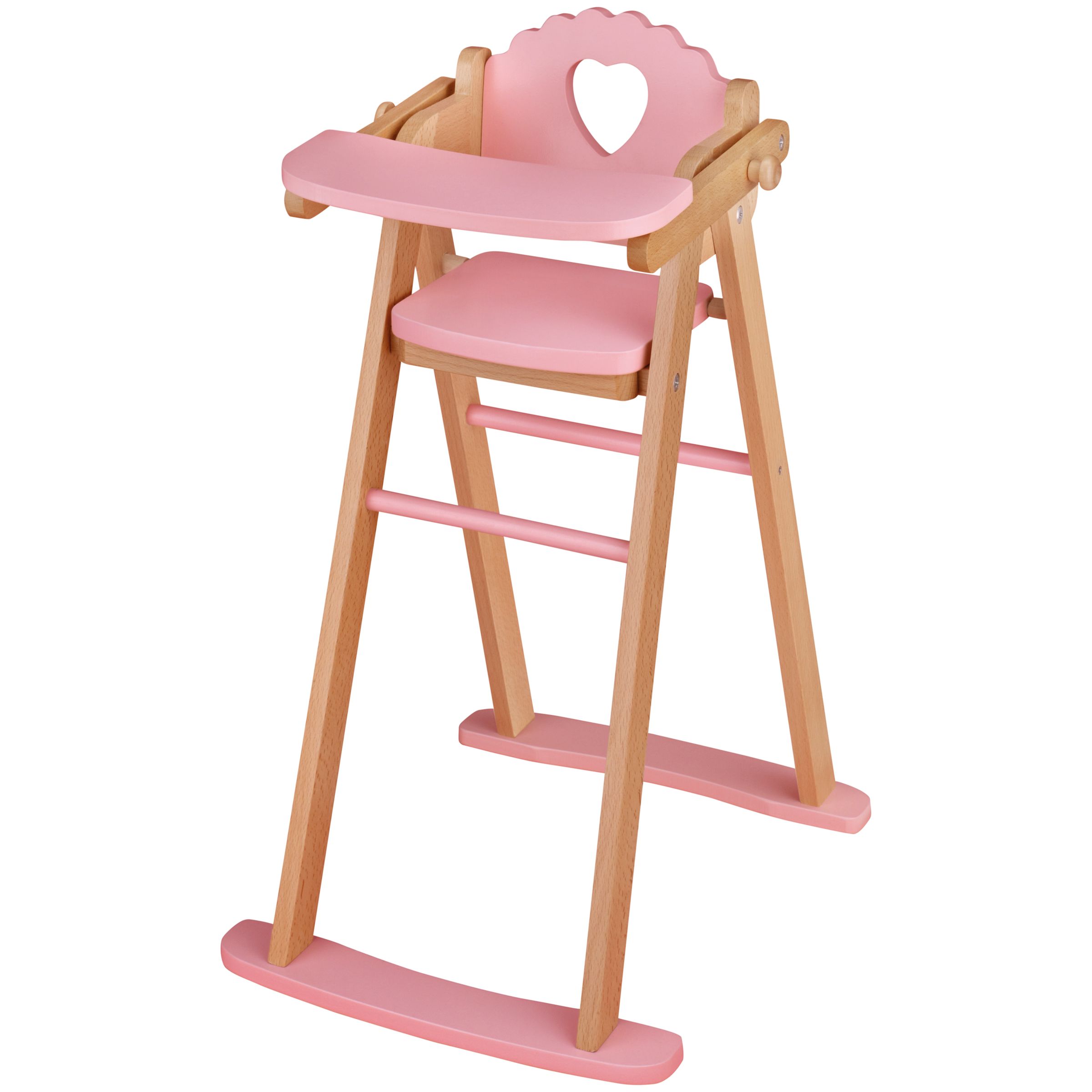 dolls wooden high chair and cot