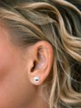 Nina B Cushion-Shaped Stud Earrings, Silver