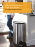 simplehuman Butterfly Recycler, Brushed Stainless Steel, 40L