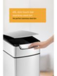 simplehuman Slim Touch Bar Bin, Brushed Stainless Steel, 40L