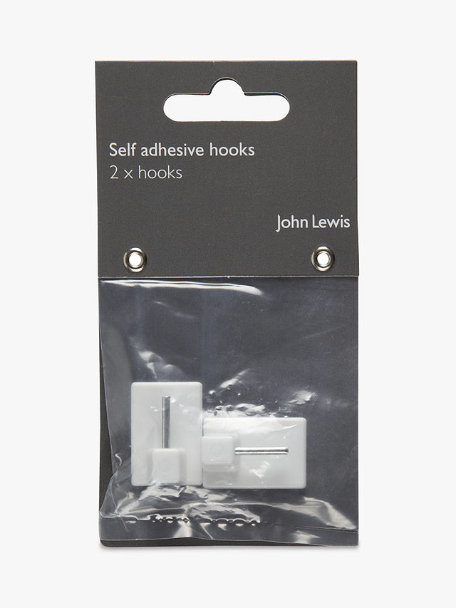 John Lewis Net Rod Stick-On Hooks, Set of 2