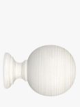 John Lewis & Partners Scratched White Wood Ball Finial, Dia.35mm