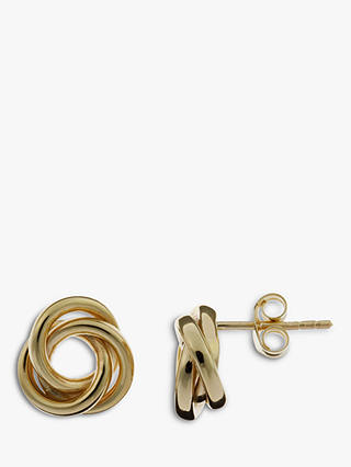 Nina B Yellow Gold Swirl Stud Earrings, Gold