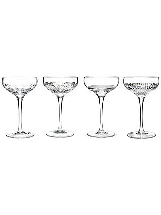 Waterford Crystal Mixology Cut Lead Crystal Coupe Glasses, 175ml, Set of 4, Clear