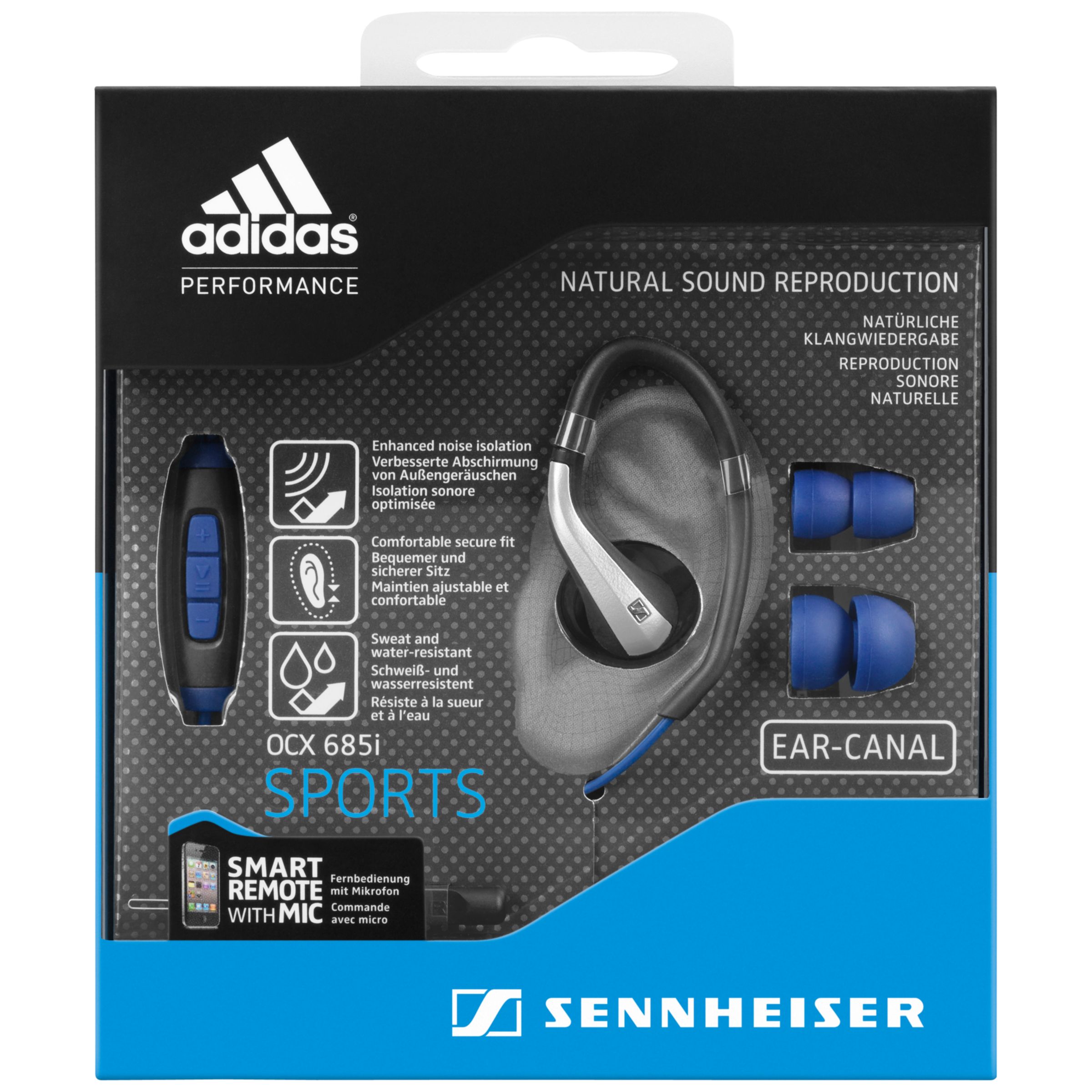 Sennheiser Adidas Ocx 685i Sports Around Ear Headphones With Remote Mic At John Lewis Partners