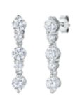 Jools by Jenny Brown 5 Rhodium and Cubic Zirconia Drop Earrings, Silver