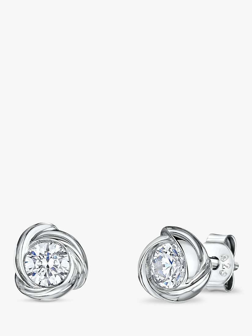 Buy Jools by Jenny Brown Infinity Round Cubic Zirconia Stud Earrings, Silver Online at johnlewis.com