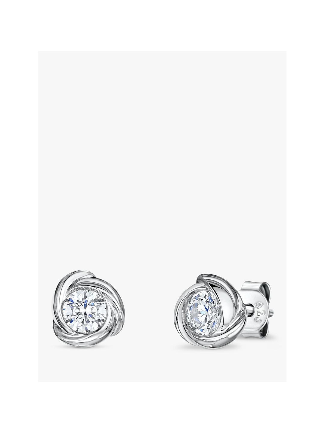 Jools by Jenny Brown Infinity Round Cubic Zirconia Stud Earrings, Silver