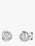 Jools by Jenny Brown Infinity Round Cubic Zirconia Stud Earrings, Silver