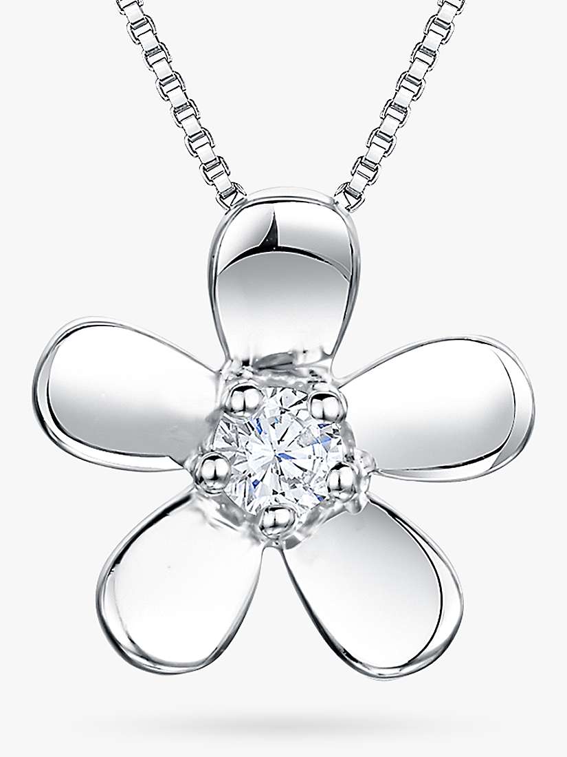 Buy Jools by Jenny Brown Cubic Zirconia Flower Pendant Necklace, Silver Online at johnlewis.com
