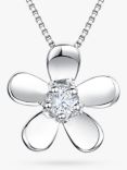 Jools by Jenny Brown Cubic Zirconia Flower Pendant Necklace, Silver