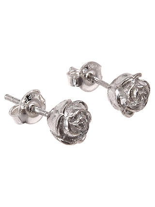 Dower & Hall Medium Rosebush Stud Earrings, Silver