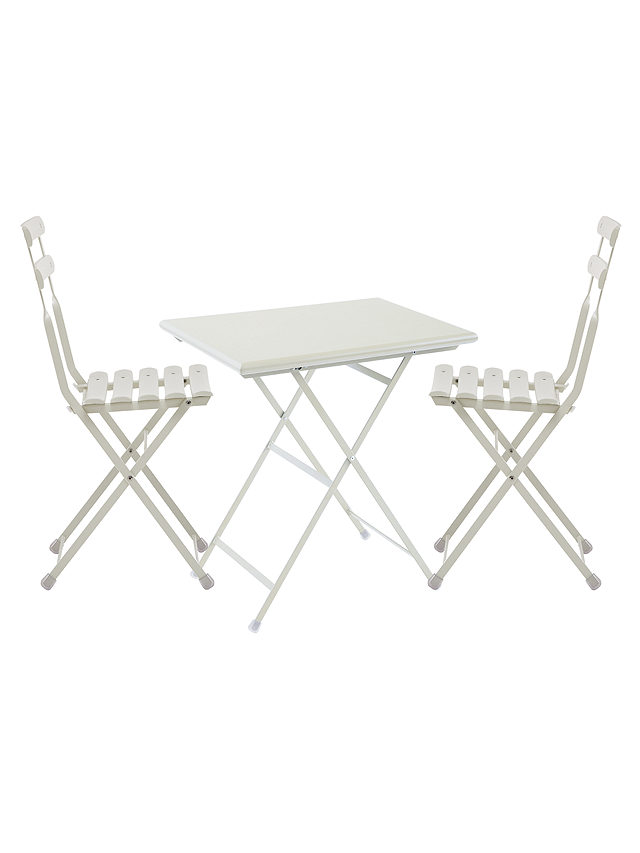 EMU Arc En Ciel Steel Garden Bistro Table and Chairs Set, Cream