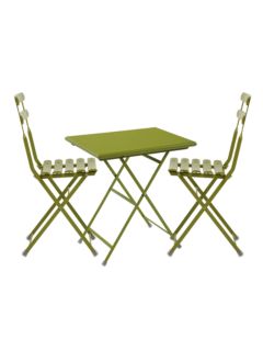 EMU Arc En Ciel Steel Garden Bistro Table and Chairs Set, Green