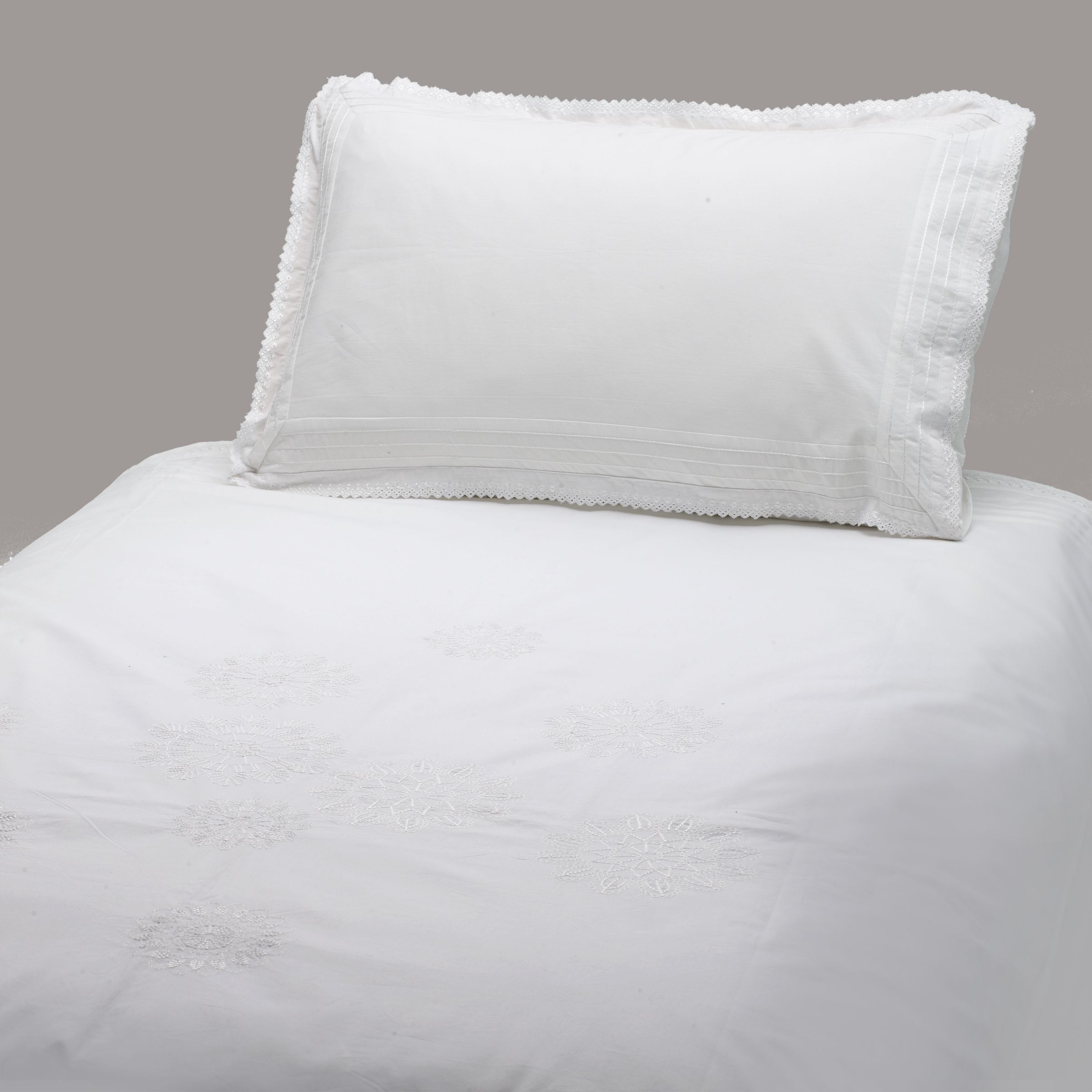John Lewis Heritage Cotbed Duvet Cover And Pillow Set White At