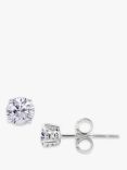 E.W Adams 18ct White Gold 0.80ct Diamond 4 Claw Stud Earrings, White Gold