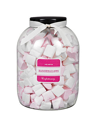 Farhi Strawberry Flavoured Pink and White Marshmallow Hearts Jar, 1kg