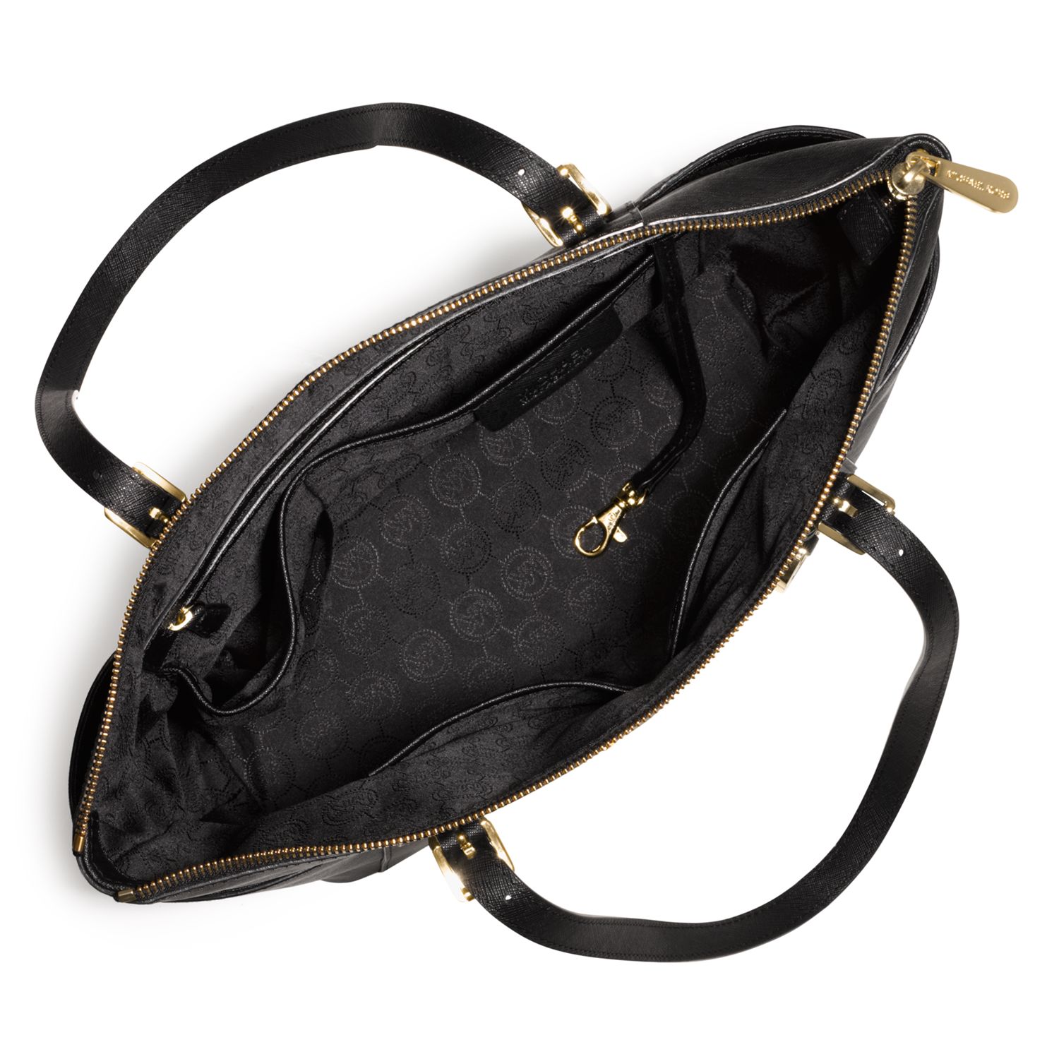 Michael Kors Jet Set Black Leather Small Shoulder Bag with Gold