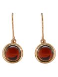 London Road 9ct Rose Gold Pimlico Bubble Drop Earrings, Garnet