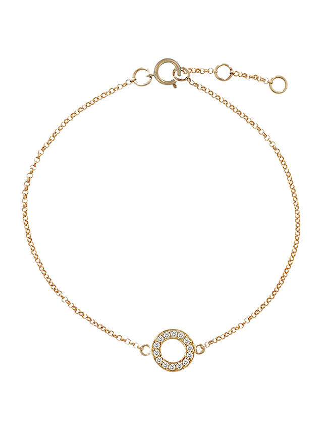 London Road Meridian Diamond Circle 9ct Gold Bracelet, Rose Gold