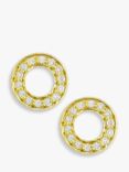 London Road Meridian 9ct Gold Diamond Circle Stud Earrings