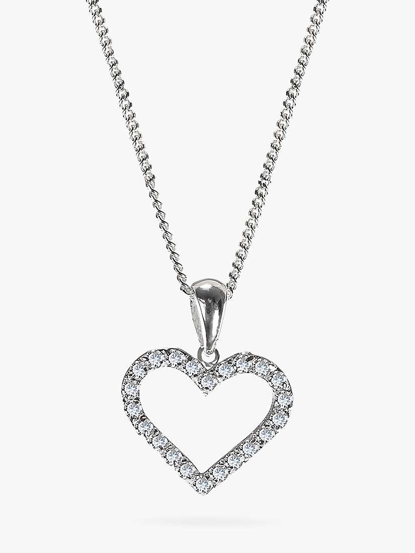 Buy Nina B Sterling Silver Cubic Zirconia Heart Shaped Pendant Necklace Online at johnlewis.com