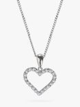 Nina B Sterling Silver Cubic Zirconia Heart Shaped Pendant Necklace