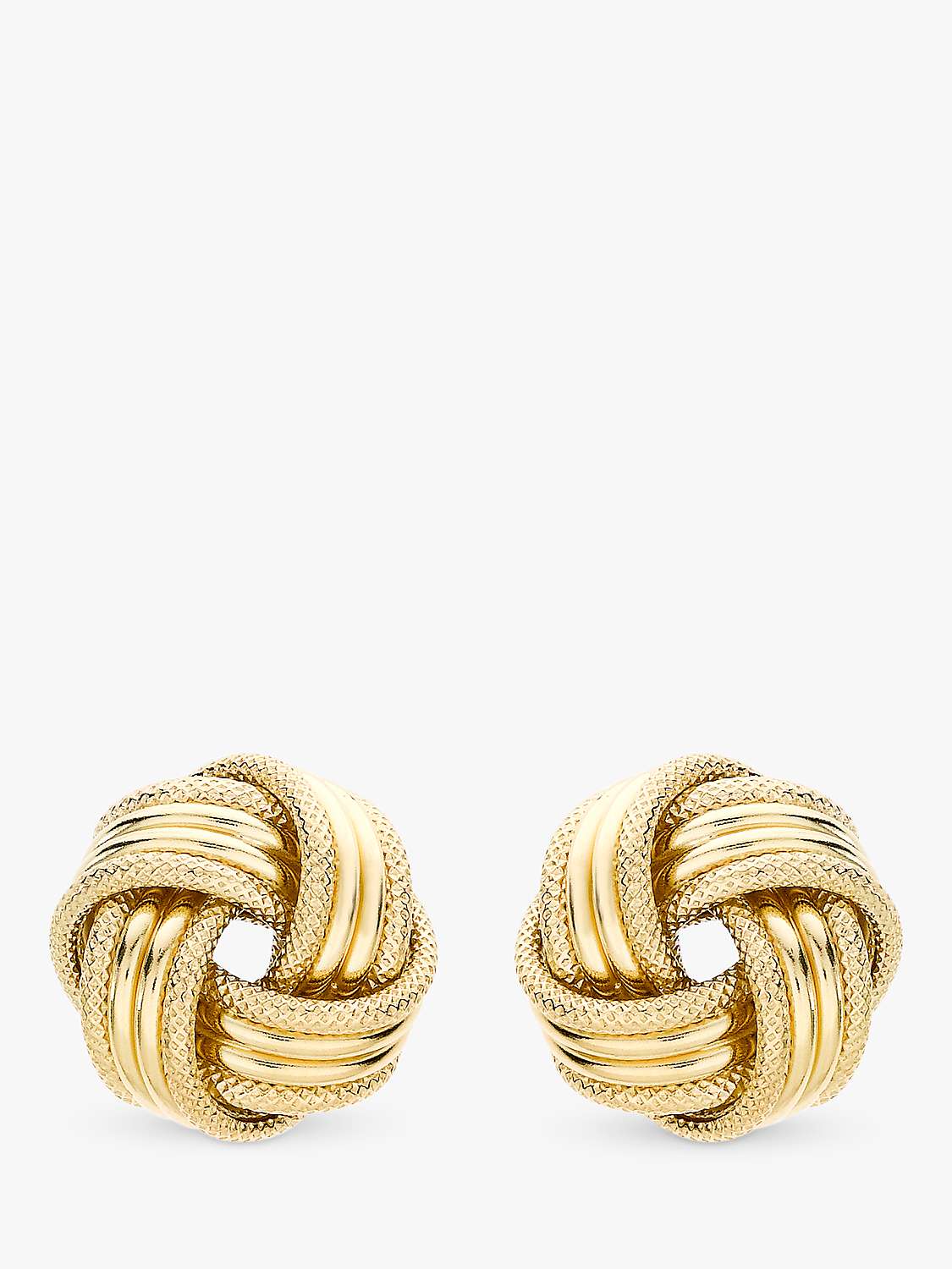 Buy IBB 9ct Gold Knot Earrings, Gold Online at johnlewis.com