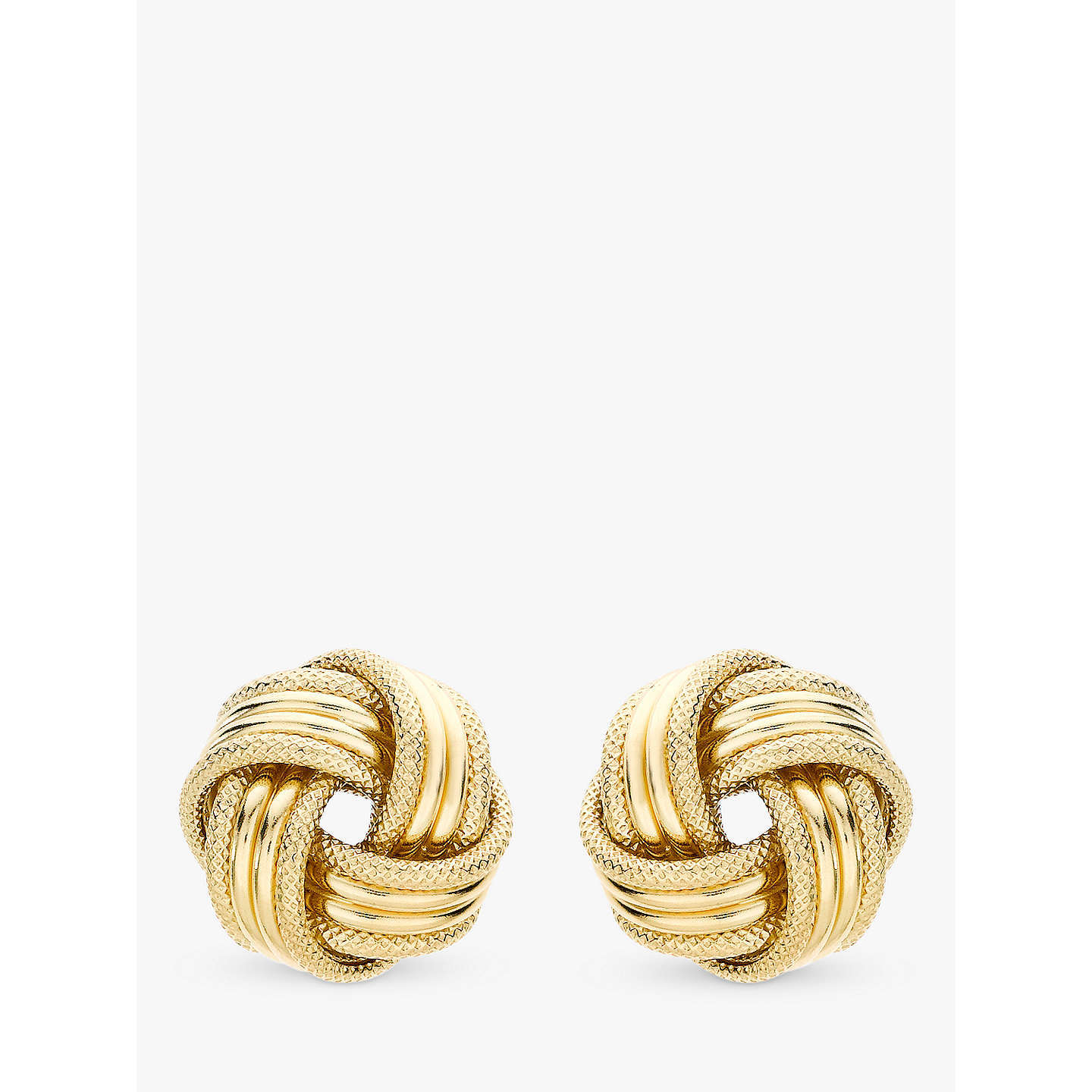 IBB 9ct Gold Knot Earrings, Gold at John Lewis