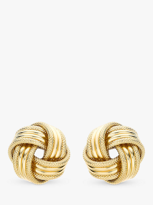 IBB 9ct Gold Knot Earrings, Gold