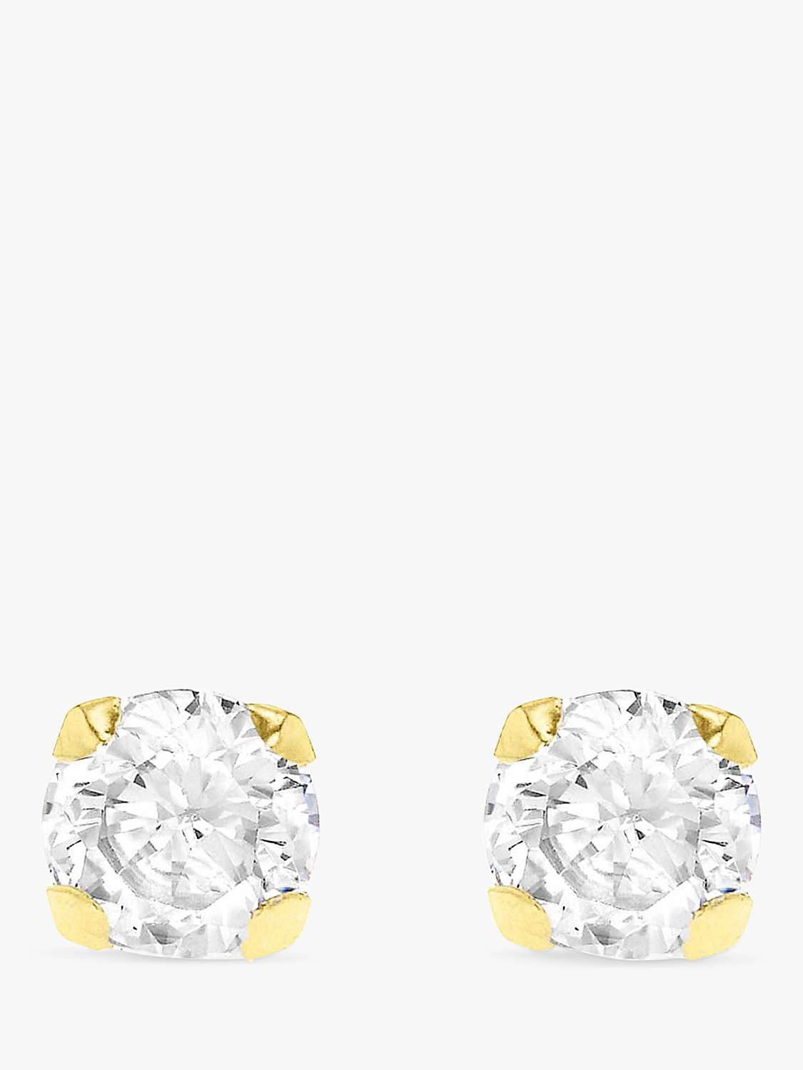 Buy IBB 9ct Gold Round Cubic Zirconia Stud Earrings Online at johnlewis.com