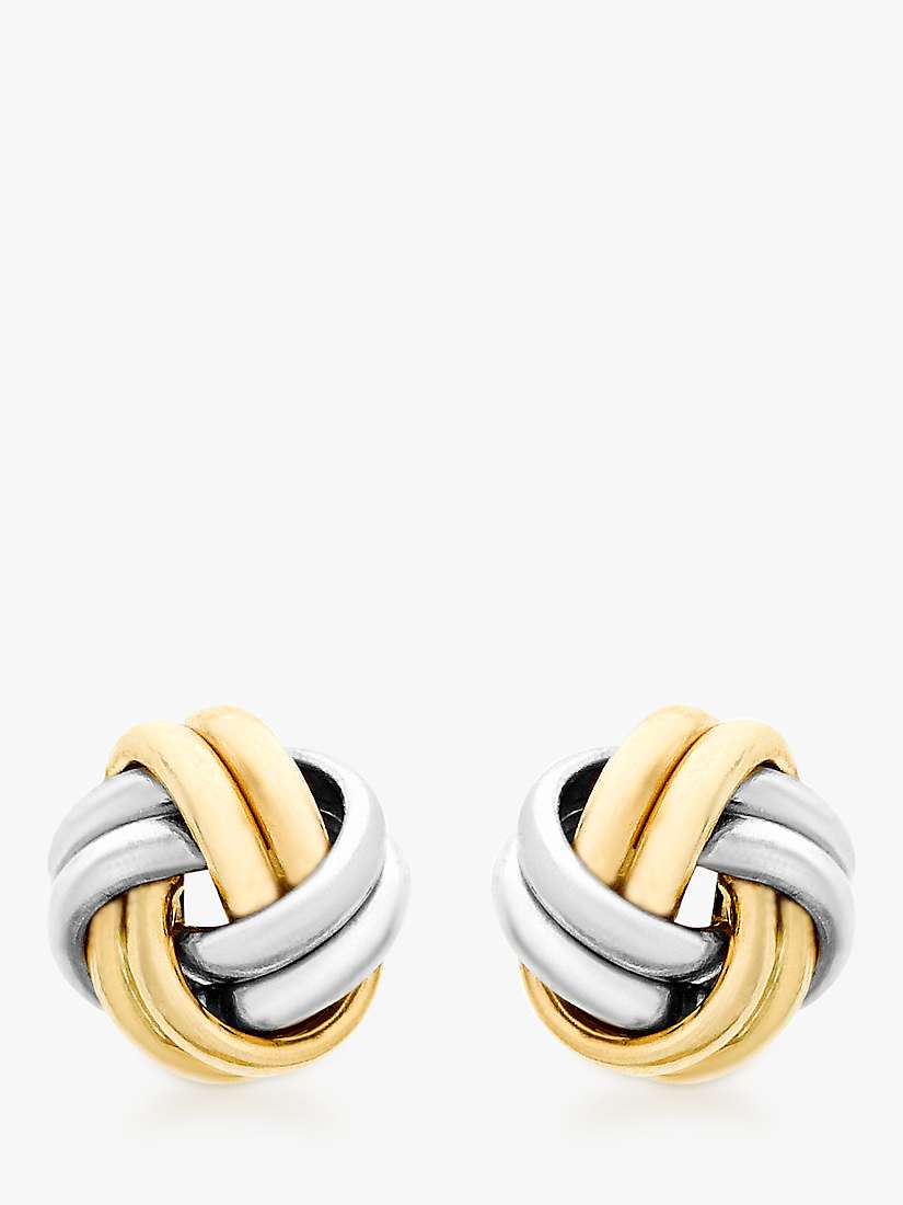 Buy IBB 9ct Gold Small Knot Stud Earrings, Gold Online at johnlewis.com
