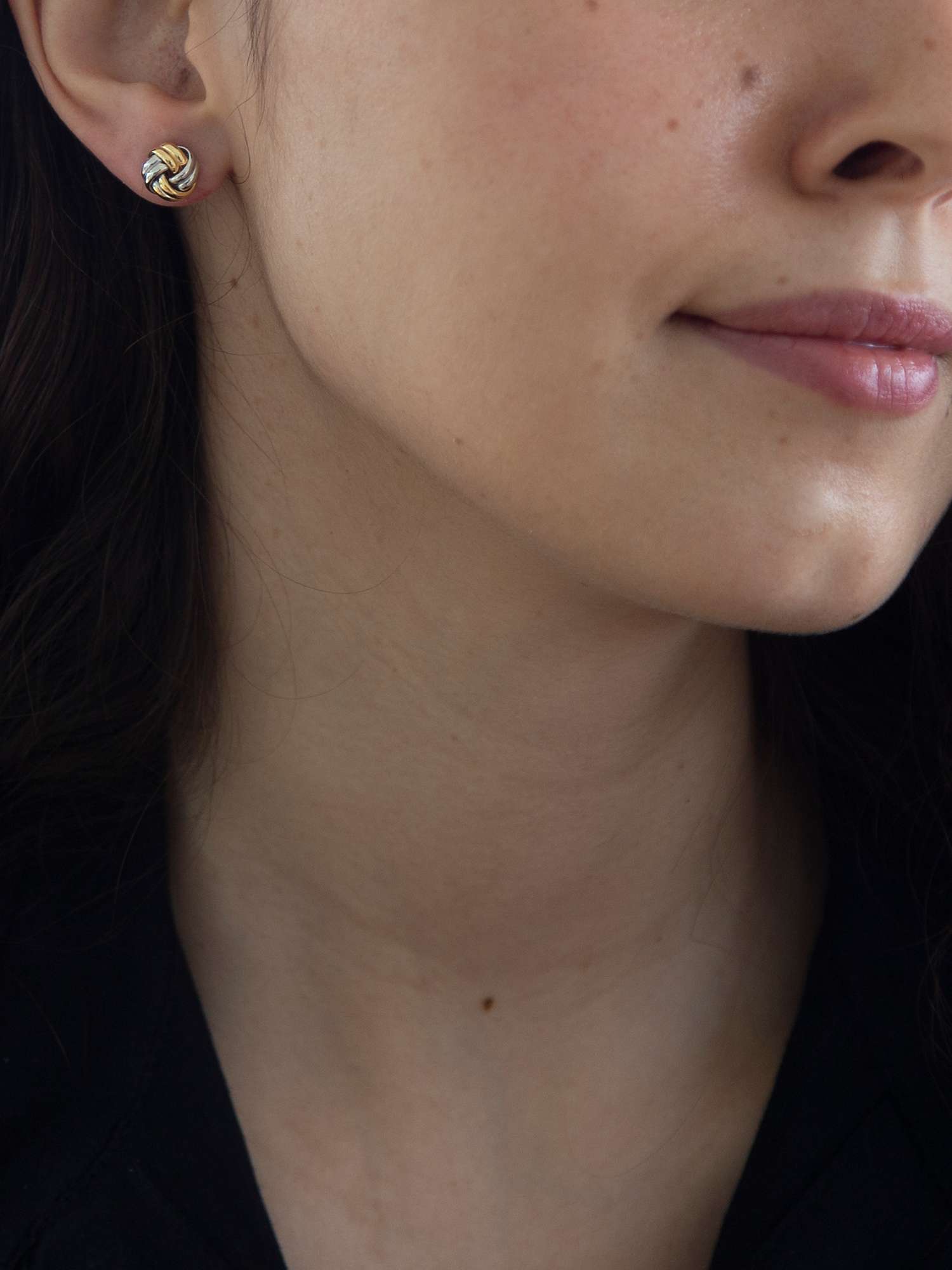 Buy IBB 9ct Gold Small Knot Stud Earrings, Gold Online at johnlewis.com