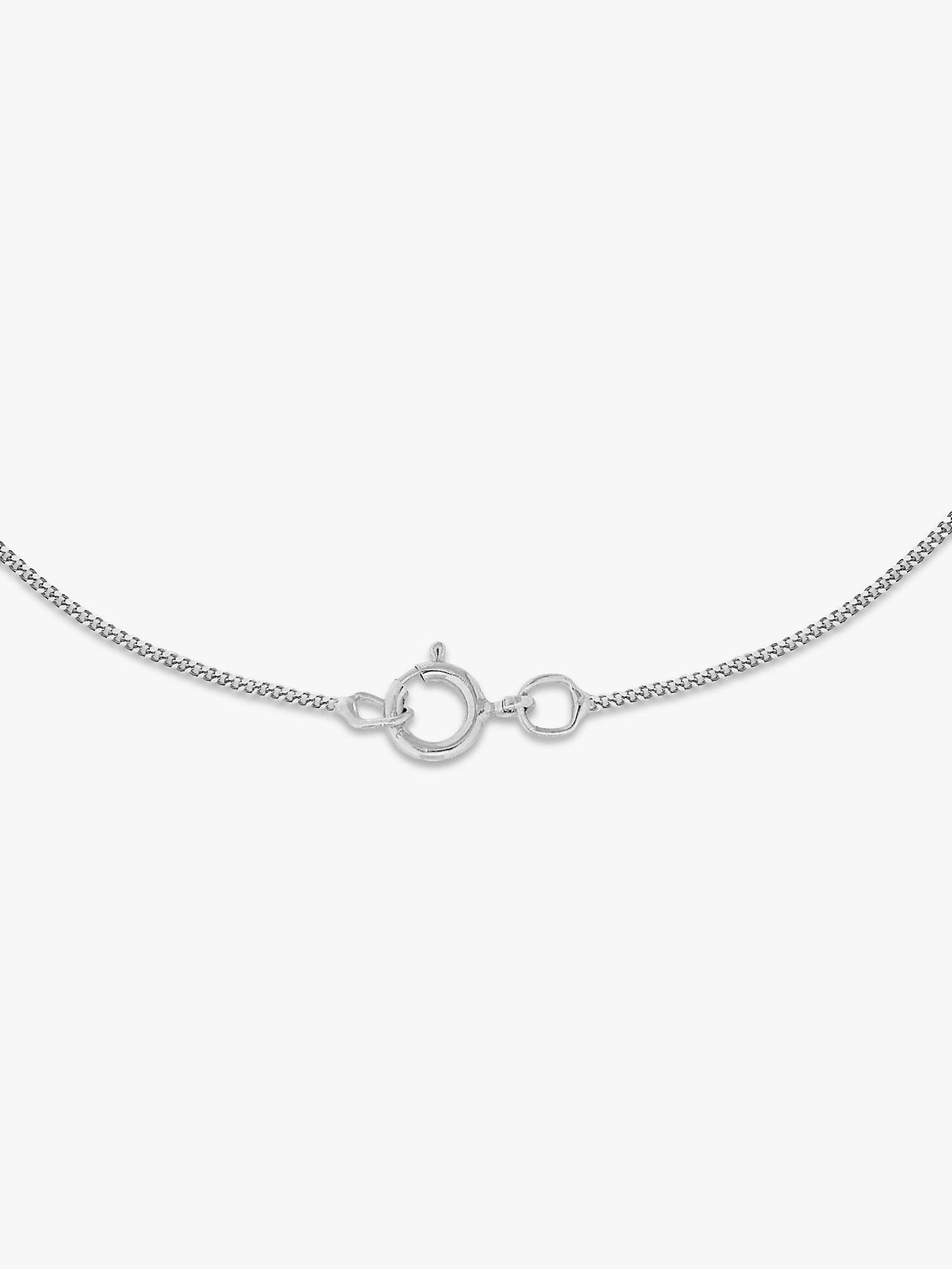 Buy IBB 9ct White Gold Curb Chain Trilogy Pendant Necklace, White Online at johnlewis.com
