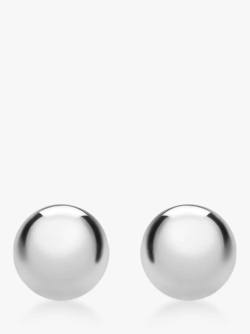 Buy IBB 9ct White Gold Ball Stud Earrings, 9mm, White Gold Online at johnlewis.com