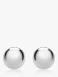 IBB 9ct White Gold Ball Stud Earrings, 9mm, White Gold