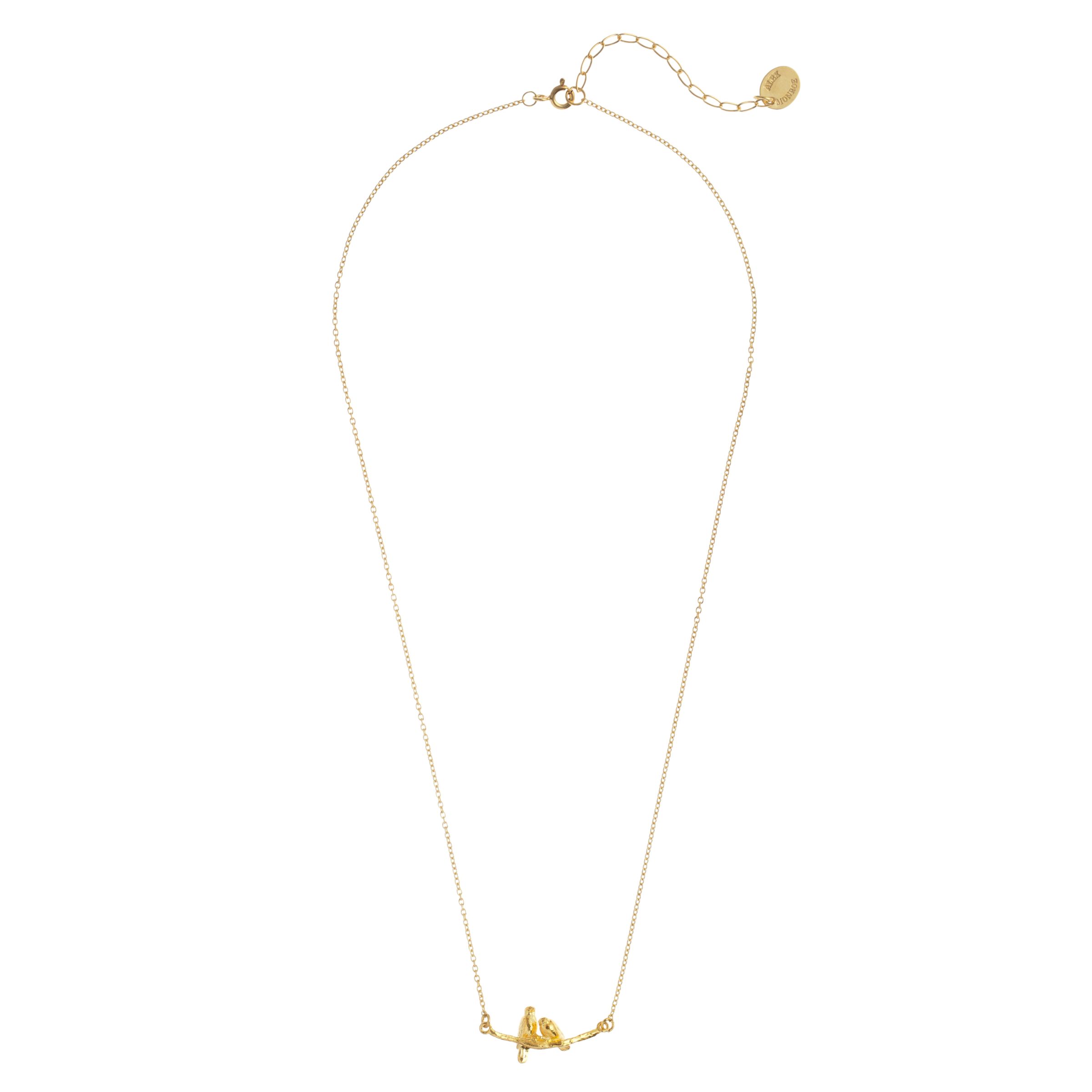 Alex Monroe 22ct Gold Vermeil Lovebirds Branch Pendant Necklace, Gold