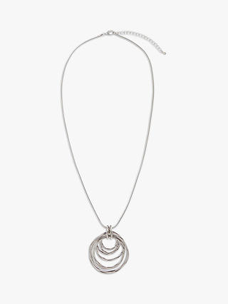 John Lewis & Partners Multi Hoop Pendant Long Necklace, Silver