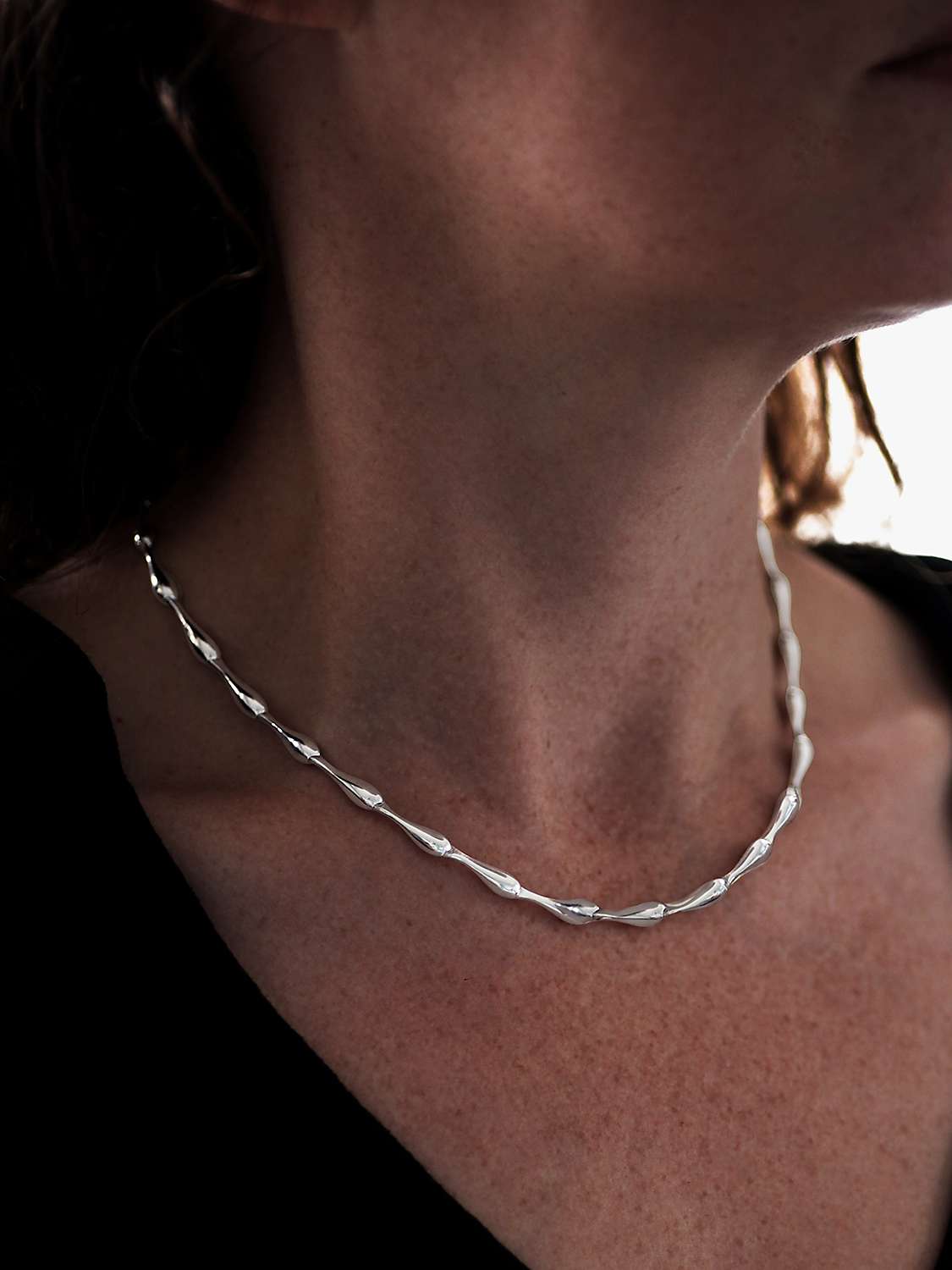 Buy Nina B Sterling Silver Link Necklace, Silver Online at johnlewis.com