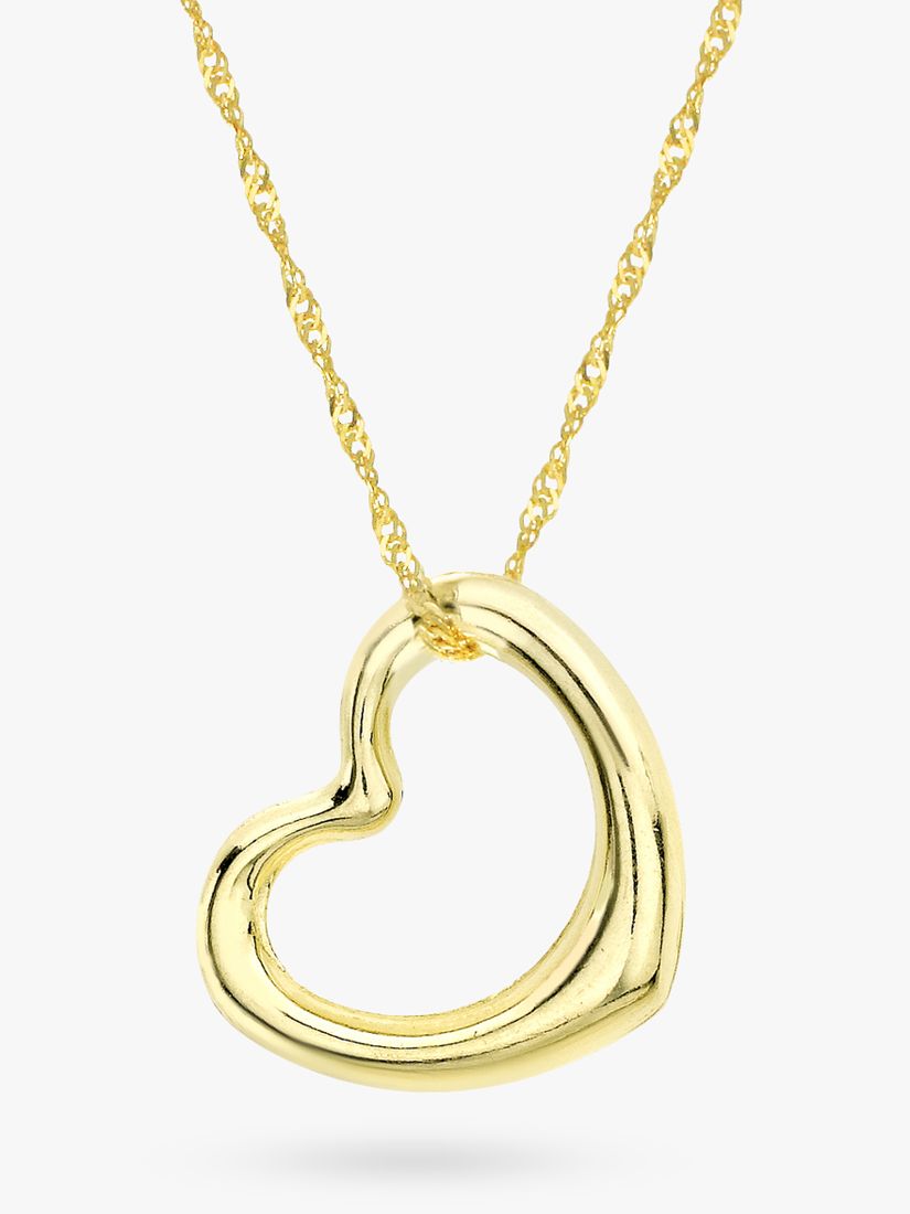 IBB 9ct Yellow Gold Twist Curb Chain Heart Pendant Necklace, Gold at John  Lewis & Partners