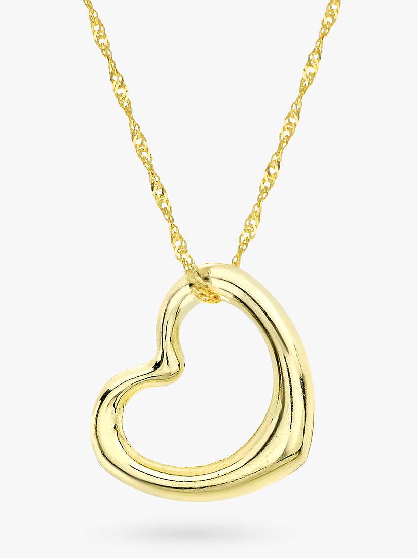 Buy IBB 9ct Yellow Gold Twist Curb Chain Heart Pendant Necklace, Gold Online at johnlewis.com