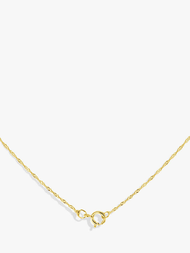 IBB 9ct Yellow Gold Twist Curb Chain Heart Pendant Necklace, Gold