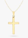 IBB 9ct Yellow Gold Cross Pendant Necklace, Gold