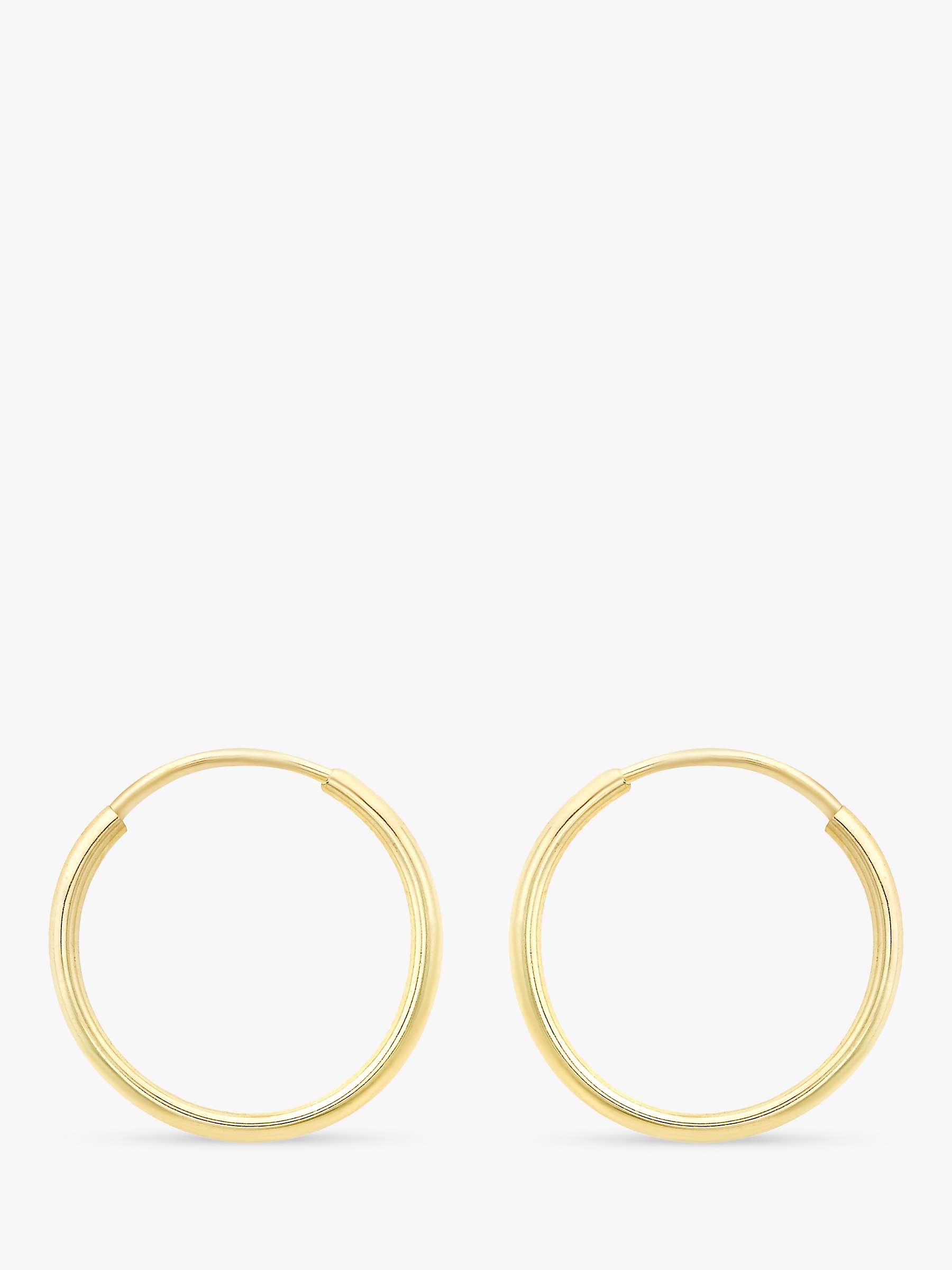 Buy IBB 9ct Gold Plain Hoop Earrings Online at johnlewis.com