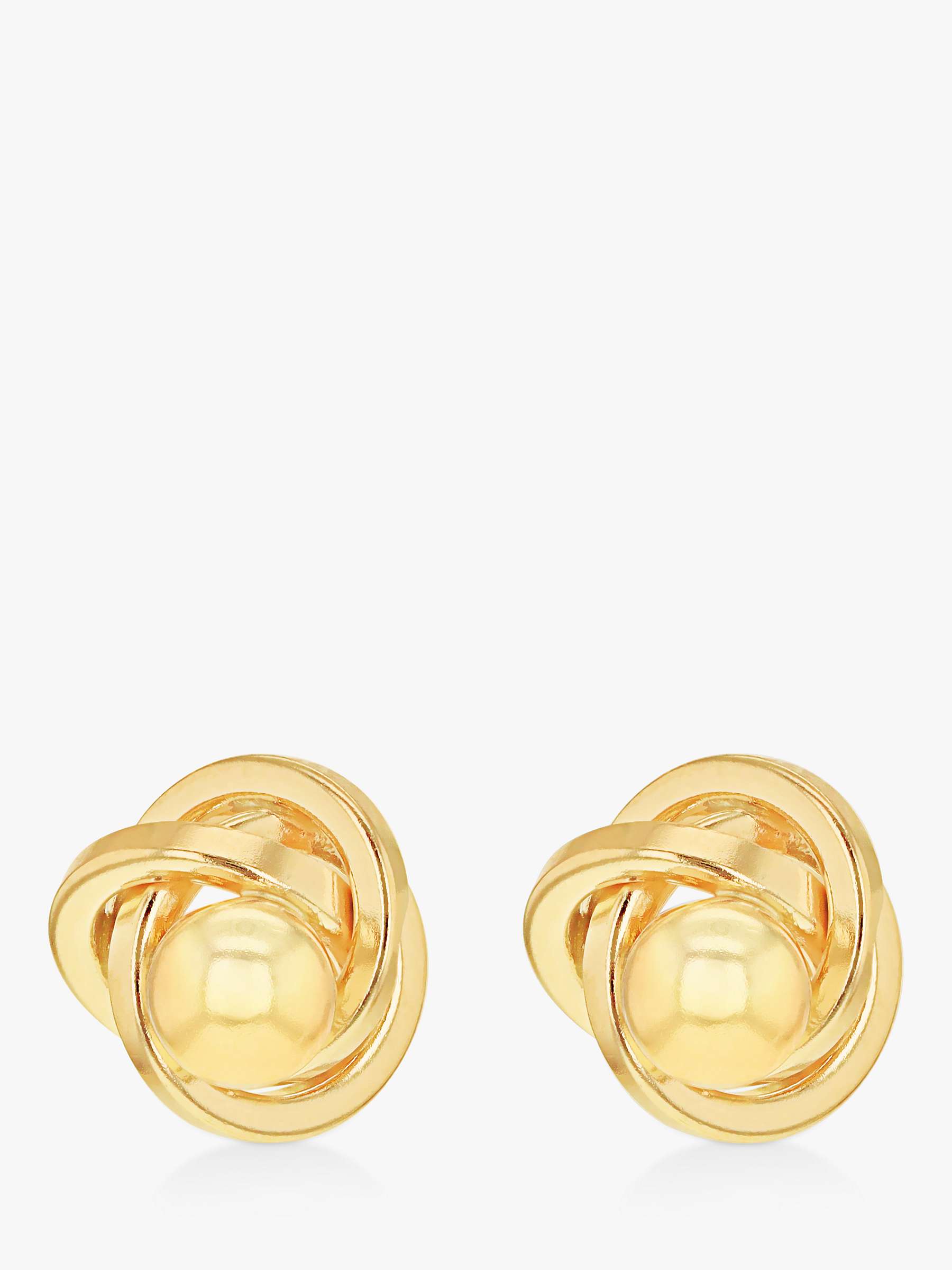 Buy IBB 9ct Yellow Gold Knot Stud Earrings, Yellow Gold Online at johnlewis.com