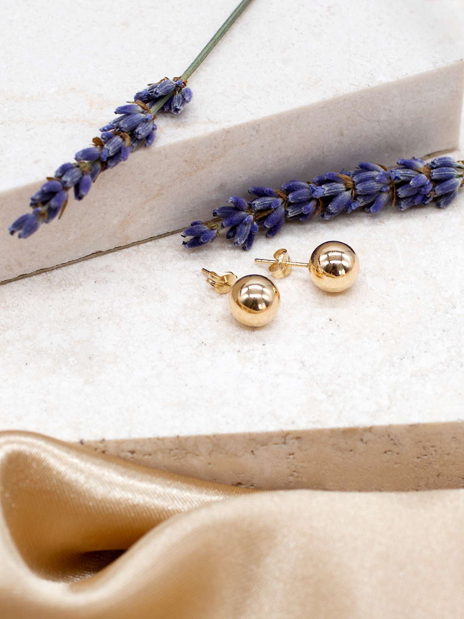 Buy IBB 9ct Yellow Gold 8mm Ball Stud Earrings, Yellow Gold Online at johnlewis.com